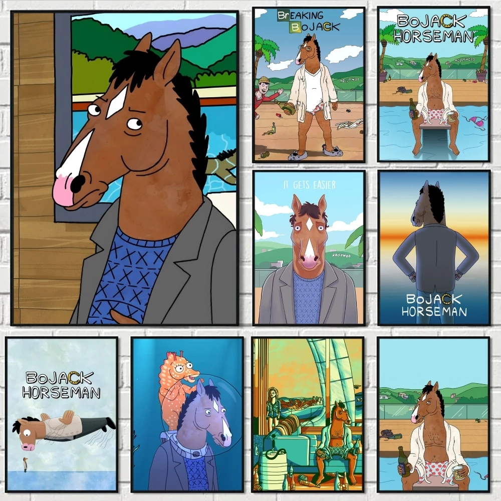 BoJack Horseman affiche espace parfait autocollant auto-adhésif pour bureau Home cinéma mur Art décor cadeau fantaisie