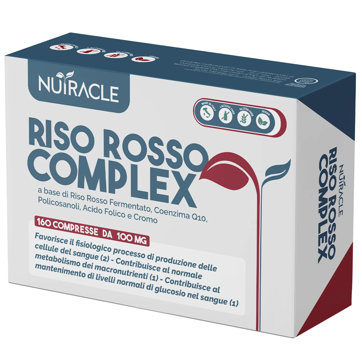 Riso Rosso Fermentato 160 compresse - Integratore Colesterolo con Monacolina, Acido Folico, Coenzima Q10, Policosanoli