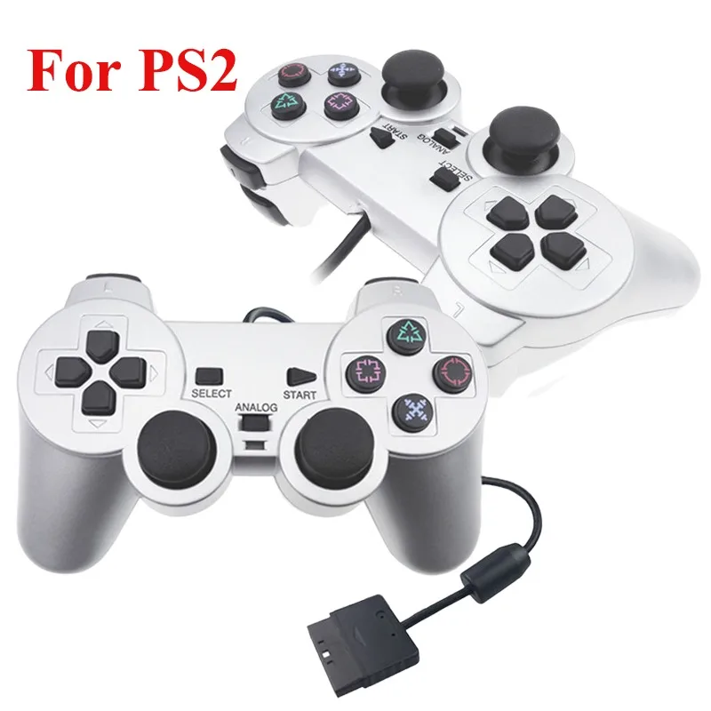 Für PS2 Wired Controller Für PS2 Gamepad Mando Joystick Für Play Station 2 Spiel Controller Gaming Zubehör Mit Dual Motoren