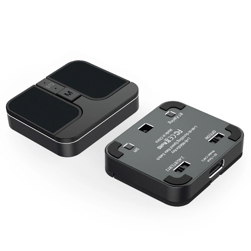 Drahtlose Maus, quadratische Mini-Maus, kabellose Computermaus, 3-Modus, BT/2,4 G/USB, kapazitive Mini-Maus Image