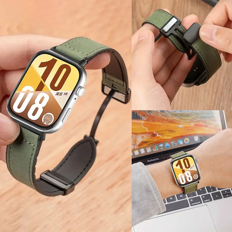 Leder + Silikon Armband Für Huawei Uhr Fit 4 Pro 3, Magnetische Schnalle Armband Armband Für Huawei Uhr Fit 4, Zubehör Correa Image