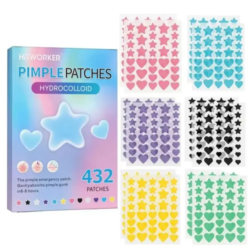 432 Stück/Karton Hydrokolloid-Aknepflaster, alkoholfrei, geruchlos, mild und nicht reizend Akne- und Hautunreinheiten-Abdeckungsaufkleber Image