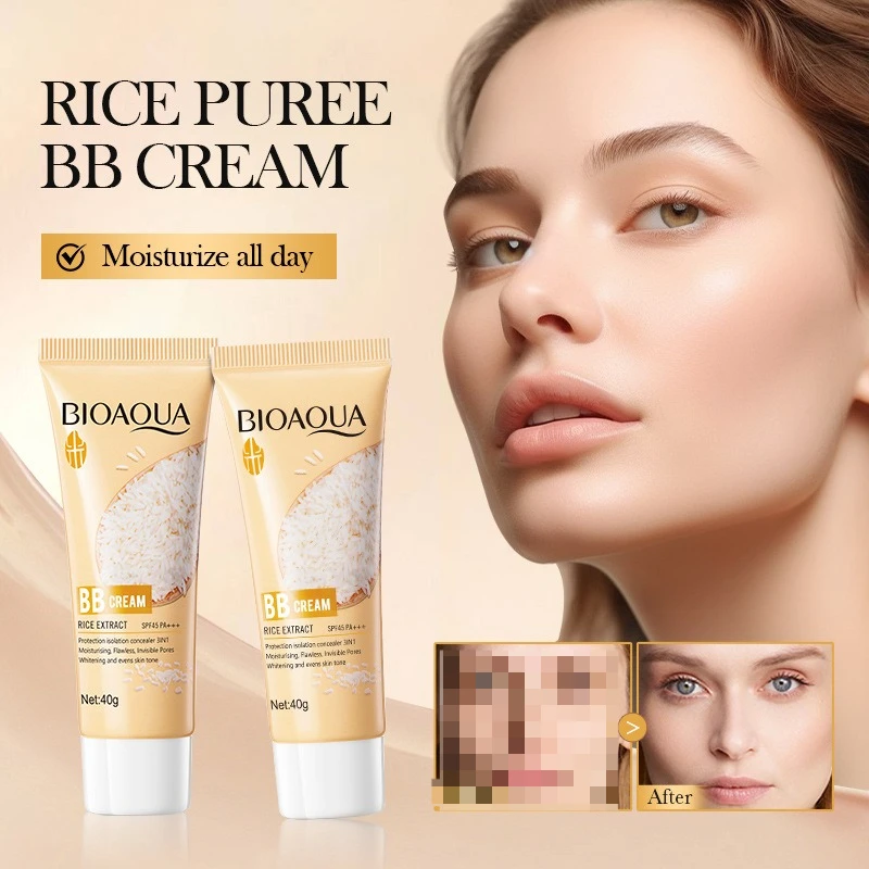 BIOAOUA Rice Powder Flawless Moisturizing BB Cream Refining Facial and Brightening