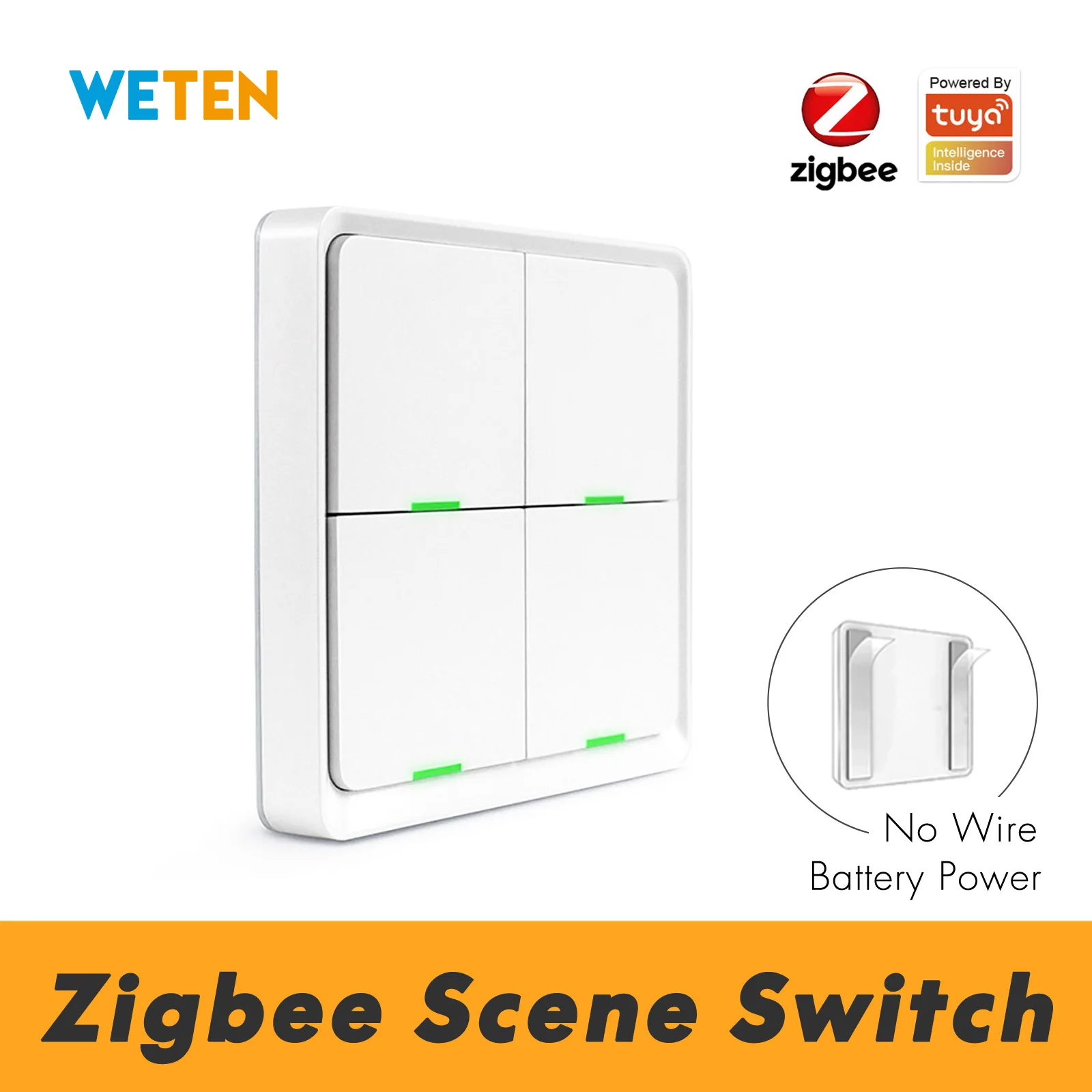 Tuya Smart ZigBee Smart Switch 4-Gang-Szenenschalter, für Tuya Smart Life Zigbee Wifi-Gerät, unterstützt Zigbee2mqtt Smartthings Image