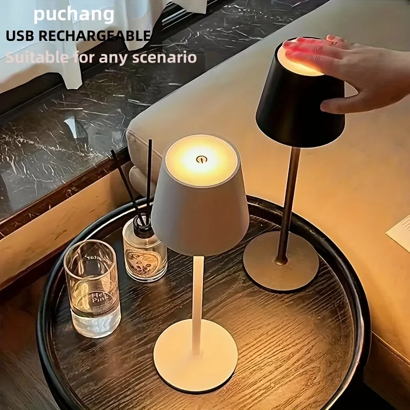 Wiederaufladbare Tischlampe Touch Sensor LED Desktop Nachtlicht Drahtlose Leselampe Für Hotel Bar Restaurant Schlafzimmer Dekor Licht