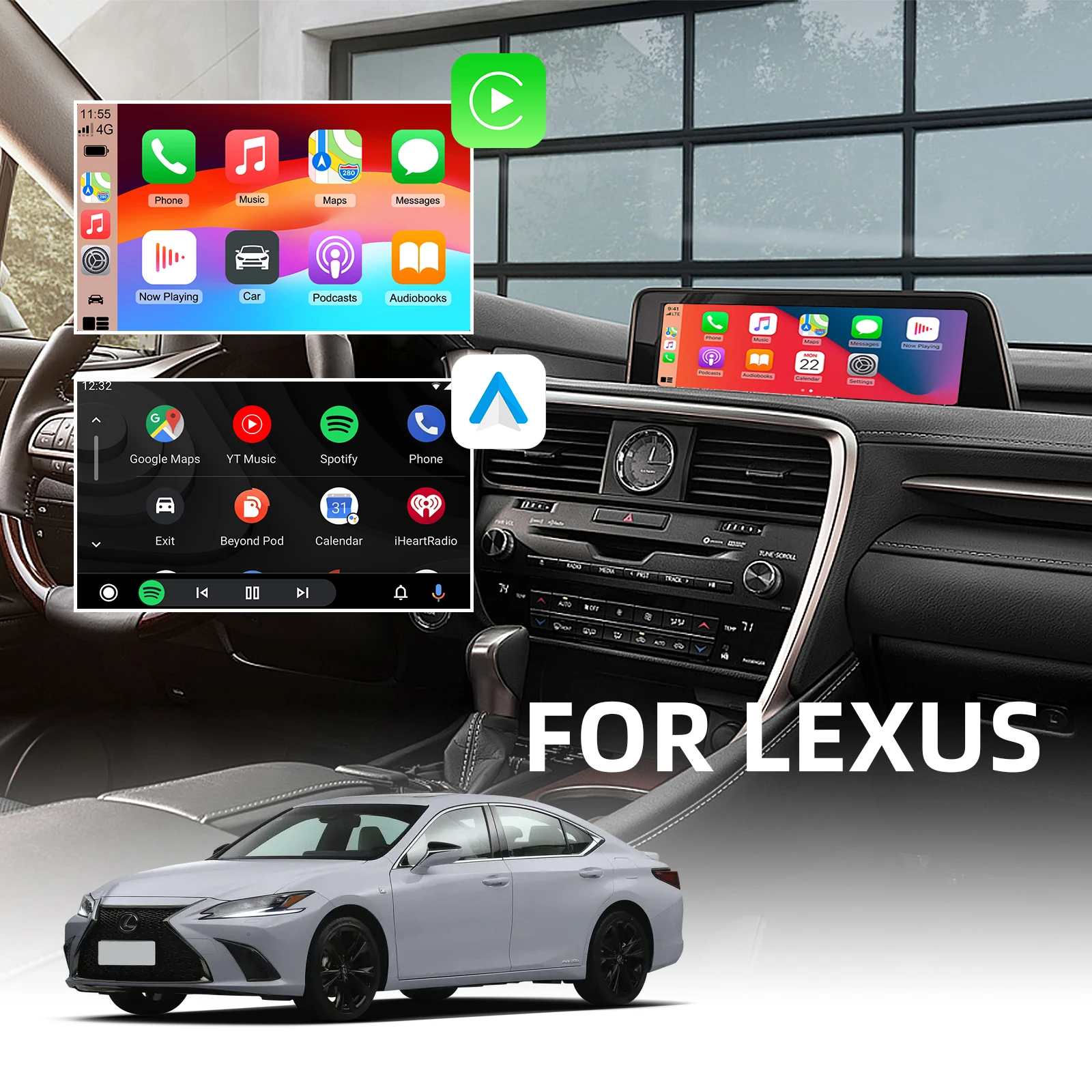 Drahtlose CarPlay Android Auto Retrofit Kit Decoder Box CarPlay Schnittstelle für Lexus ES/UX/NX/IS/RX/GX/RC 2018-2021 Image