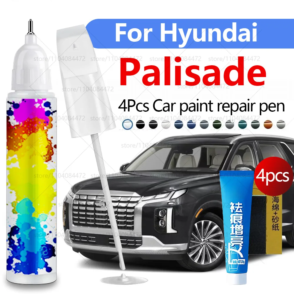 Autolack-Reparaturstift für 2018–2025 Hyundai Palisade Farbe Kratzer-Reparaturzubehör 4 Stück Schwarz A28 Weiß WC9 Silber S7S Silber Image