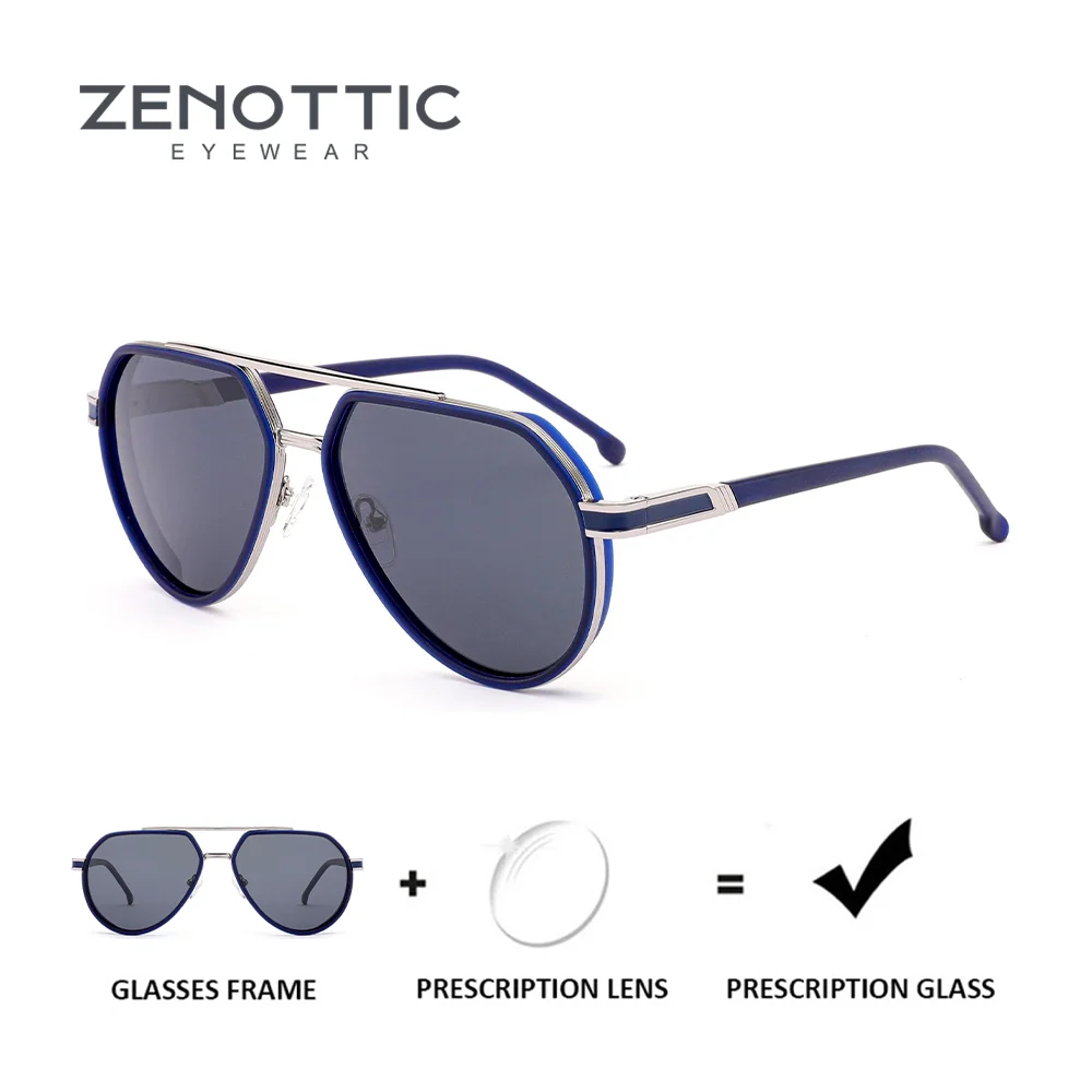 ZENOTTIC Metall Polarisierte Pilot Rezept Sonnenbrille Für Unisex Beliebte Uv400 Schutz Korrigierende Sonnenbrille RTM3503 Image