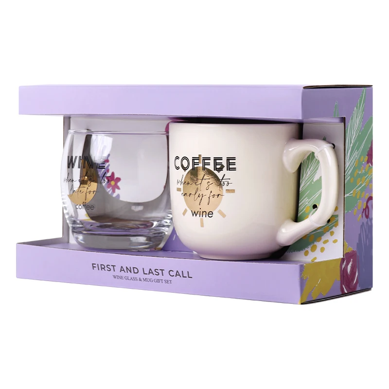 Geschenksets für den ersten Ruf und den letzten Ruf, Neuheitsprodukte, Trends, niedliche Weinglas- und Kaffeetassen, kreatives Keramik-Set zum Verschenken Image