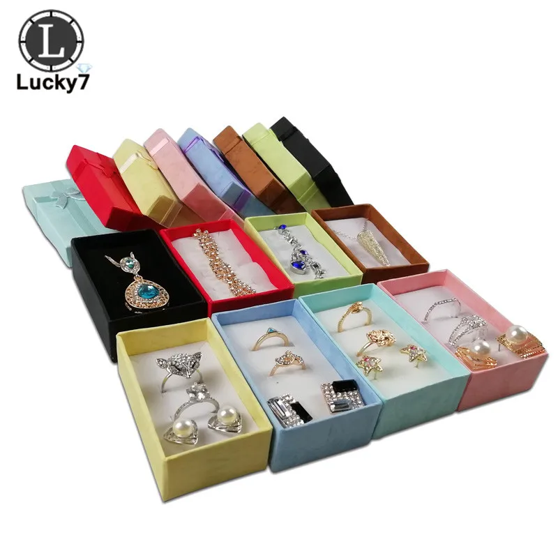 Verschiedene Farben 12 teile/los Schmuck Sets Display Box Für Halskette Ohrringe Ring 5*8*2,5 cm Verpackung Schatten box Schmuck Organizer Image