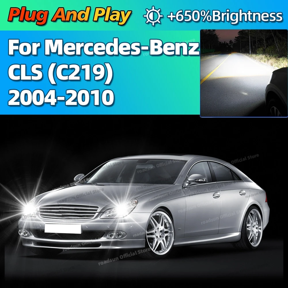 LED-Scheinwerfer HID D2S Turbo-Auto-Glühbirnen 30000LM CSP-Chip für Mercedes Benz CLS C219 2004–2010 2007 2008 2009, mit Lüfter Image