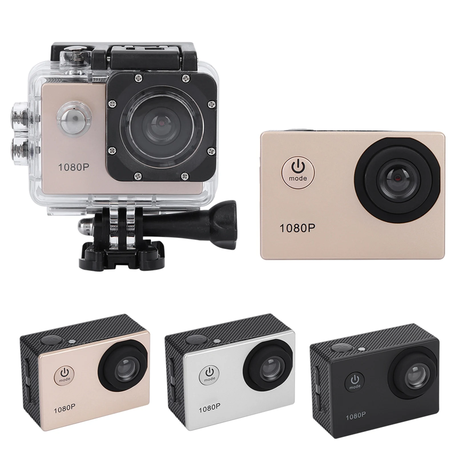 1080P HD 2-Zoll-LCD-Bildschirm Sport 30 m wasserdichtes Action-Kamera-Set mit Akku LCD-Bildschirm Kamera Sportkamera Wasserdichte Kamera Image