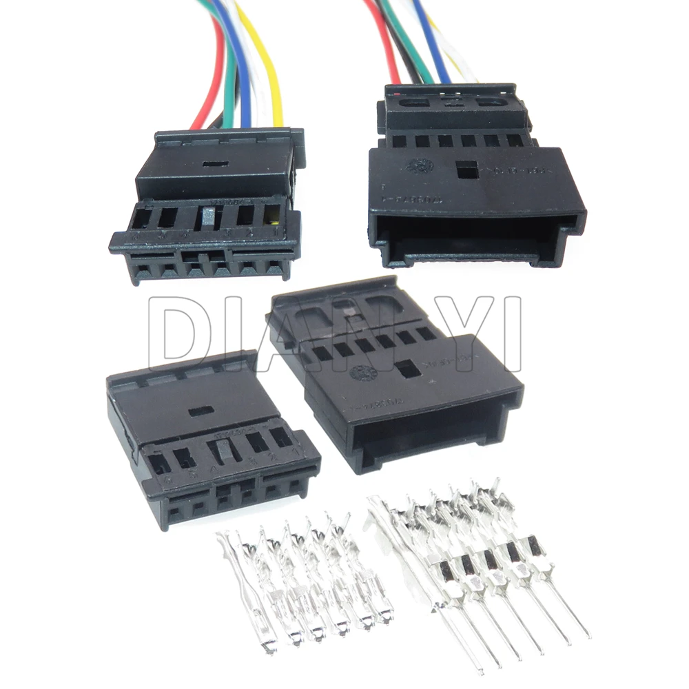 1 Set 6 Weg Auto Niedrigen Strom Buchse 1-1241370-3 1-1703874-1 Automotive Hochtöner audio Verdrahtung Stecker 4B0971978B Image