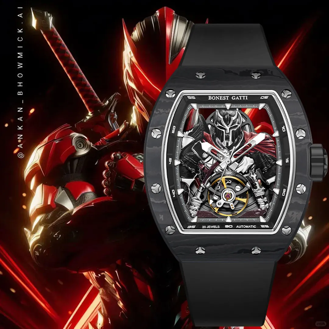 BONEST GATTI 2025, neue Herren-Automatikuhren, Kohlefaser, mechanische Armbanduhr, Saphirglas, wasserdichte Uhr, Geschenk für Männer Image