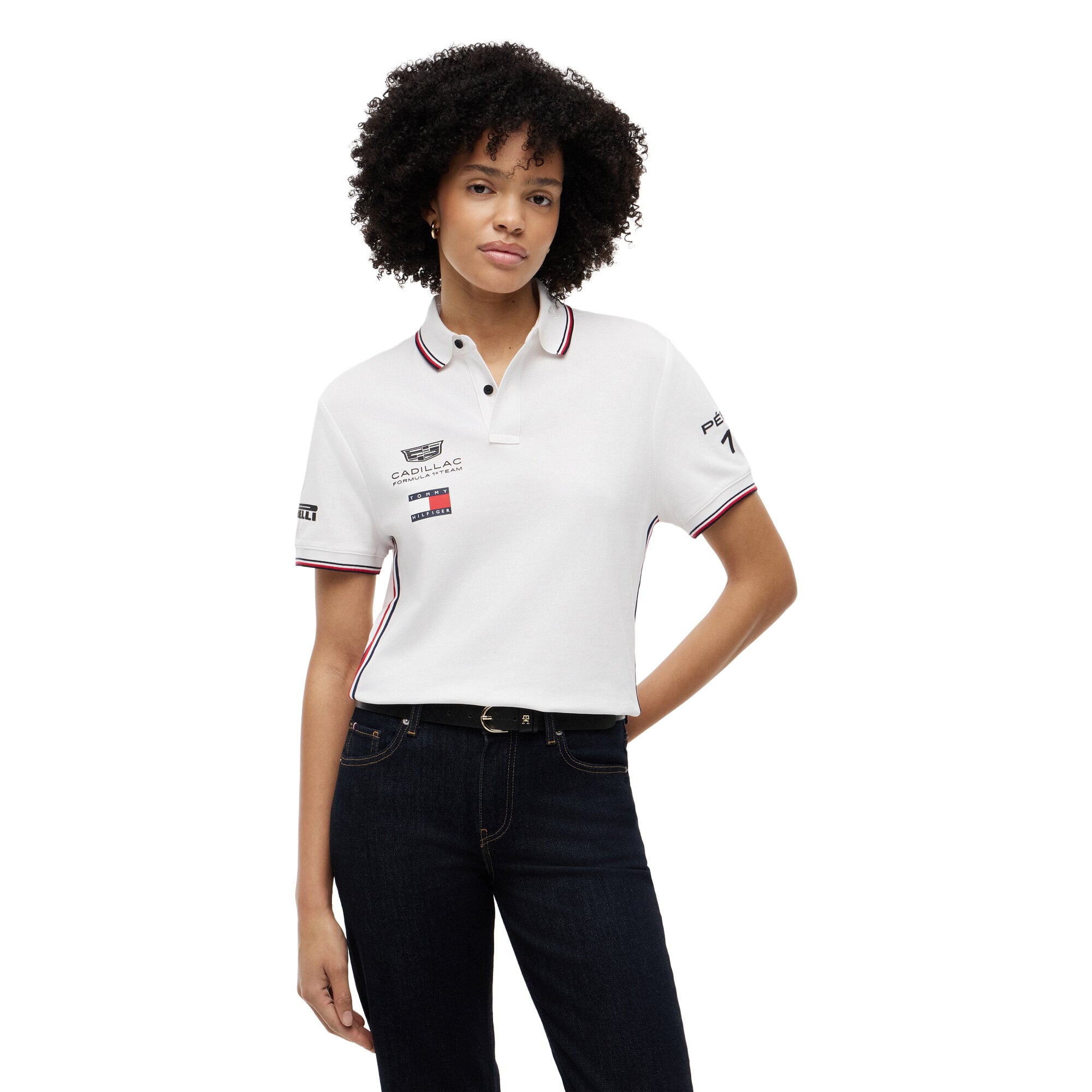 Polo Cadillac Tommy Hilfiger 2026 Sergio Perez Team - Blanc - unisexe Taille: M