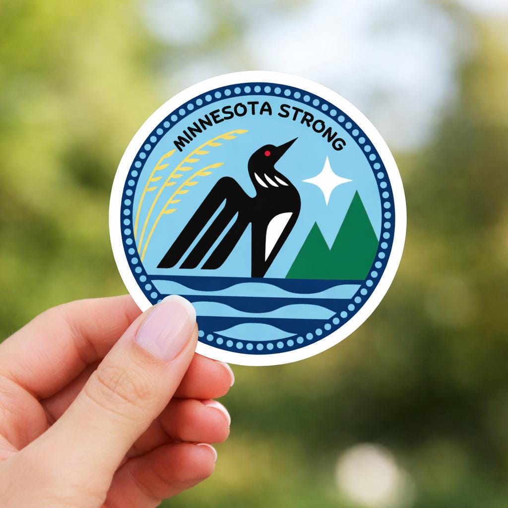 Spilla o adesivo Minnesota Loon / Distintivo Minnesota Rebel Resistance Alliance / Spilla attivista State Pride / Accessorio per protesta Nature Bird
