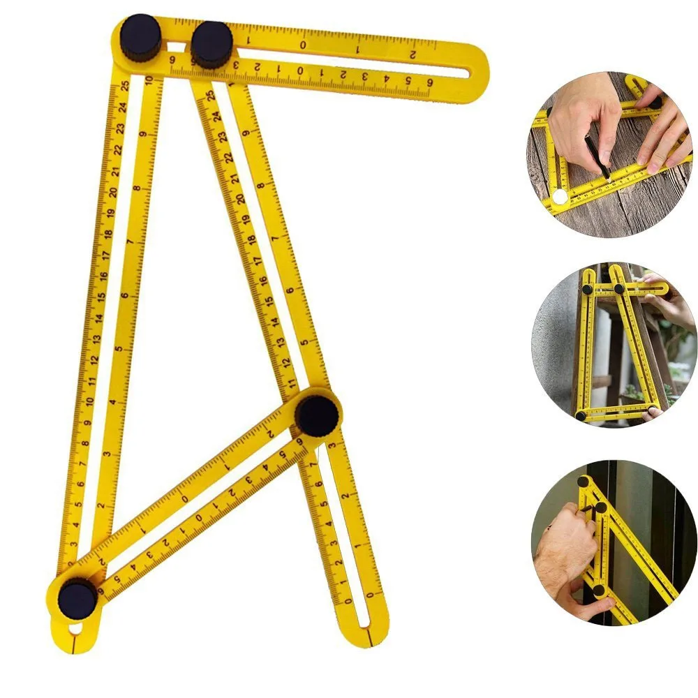 Winkelmesser, Multi-Winkel-Lineal, Vorlage, 4, Klappwinkel-Messwerkzeug, Ziegel, Fliesen, Holz, Eckprodukte, faltbares Lineal Image