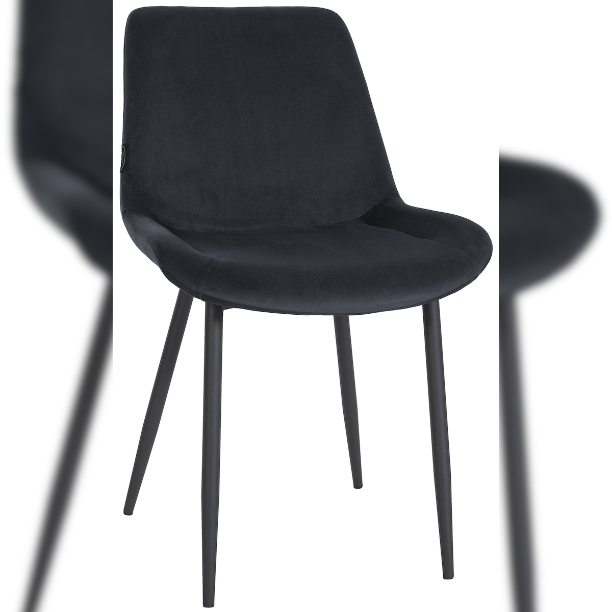 Proregal CHEFGASTRO Esszimmerstuhl NAIROBI Samt HxBxT 80x51x60cm Samt Schwarz Küchenstuhl Image