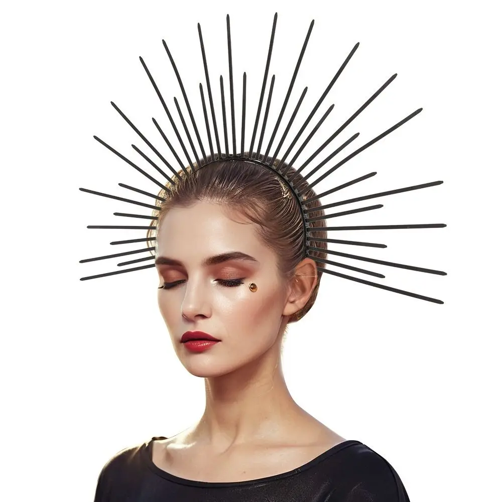 Modisches Sonnengott-Halo-Stirnband Stern-Gold COSPLAY Haarreif Das Halo der Jungfrau Maria Mond-Tiara Kopfschmuck für Partys Image