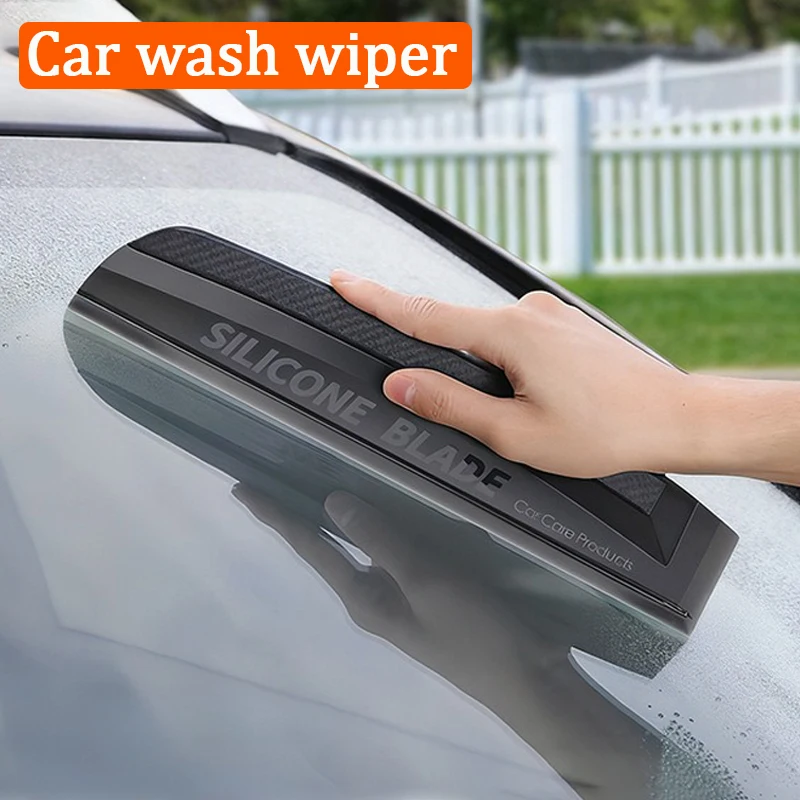 Autowaschwischer, Schneeschaber, flexible Silikonklinge, Wasserabzieher, automatisches Trockenwerkzeug, kratzfreies Reinigungszubehör für Fahrzeuge Image