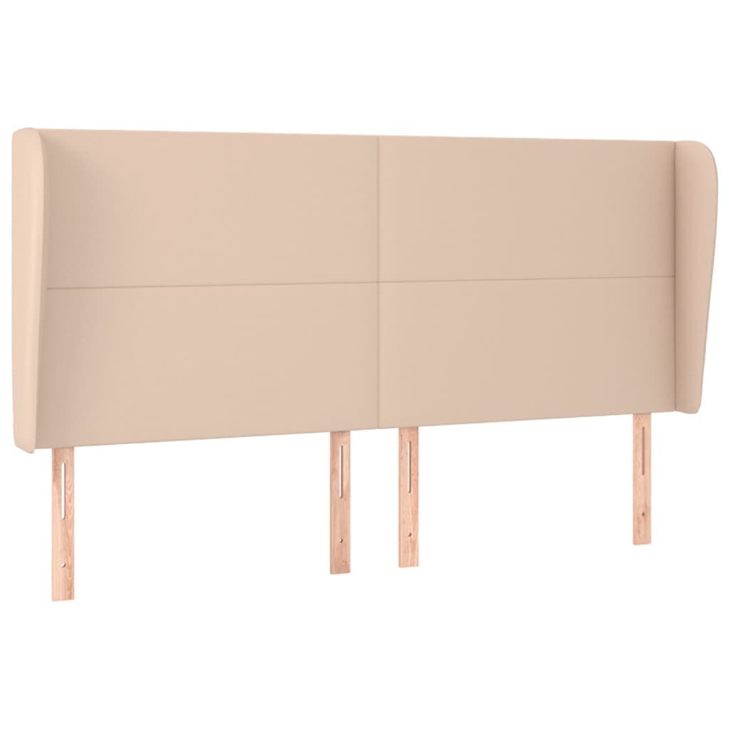 vidaXL Kopfteil mit Ohren Cappuccino-Braun 203x23x118/128cm Kunstleder Image