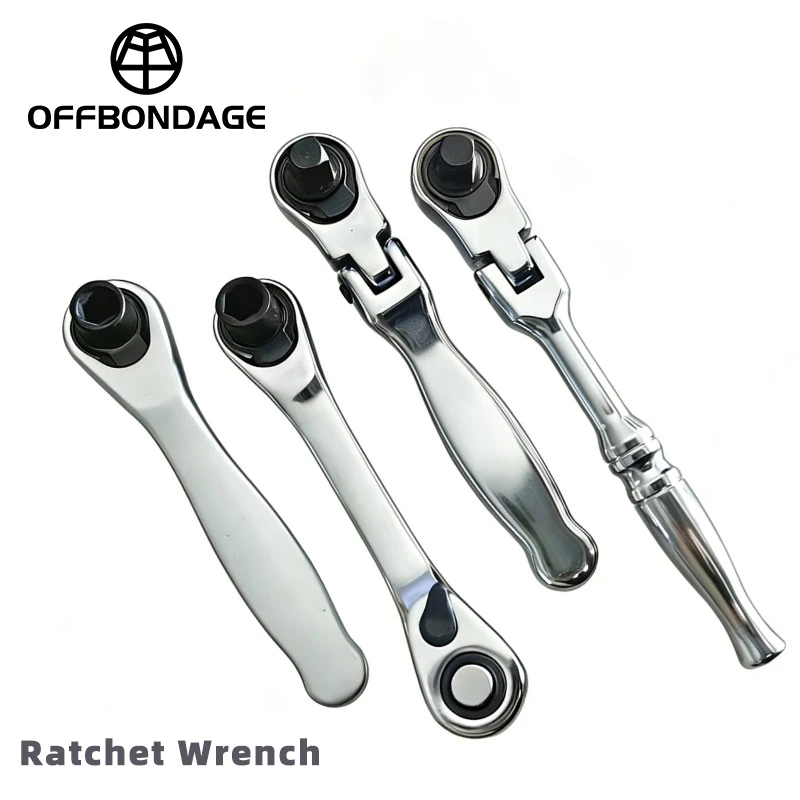 Fahrradwerkzeuge Ratschenschlüssel - 1/4 Zoll Antrieb Ratschengriff mit 72 Zähnen Schnellverschluss Auto Motorrad Reparatur Sechskantschlüssel-Set