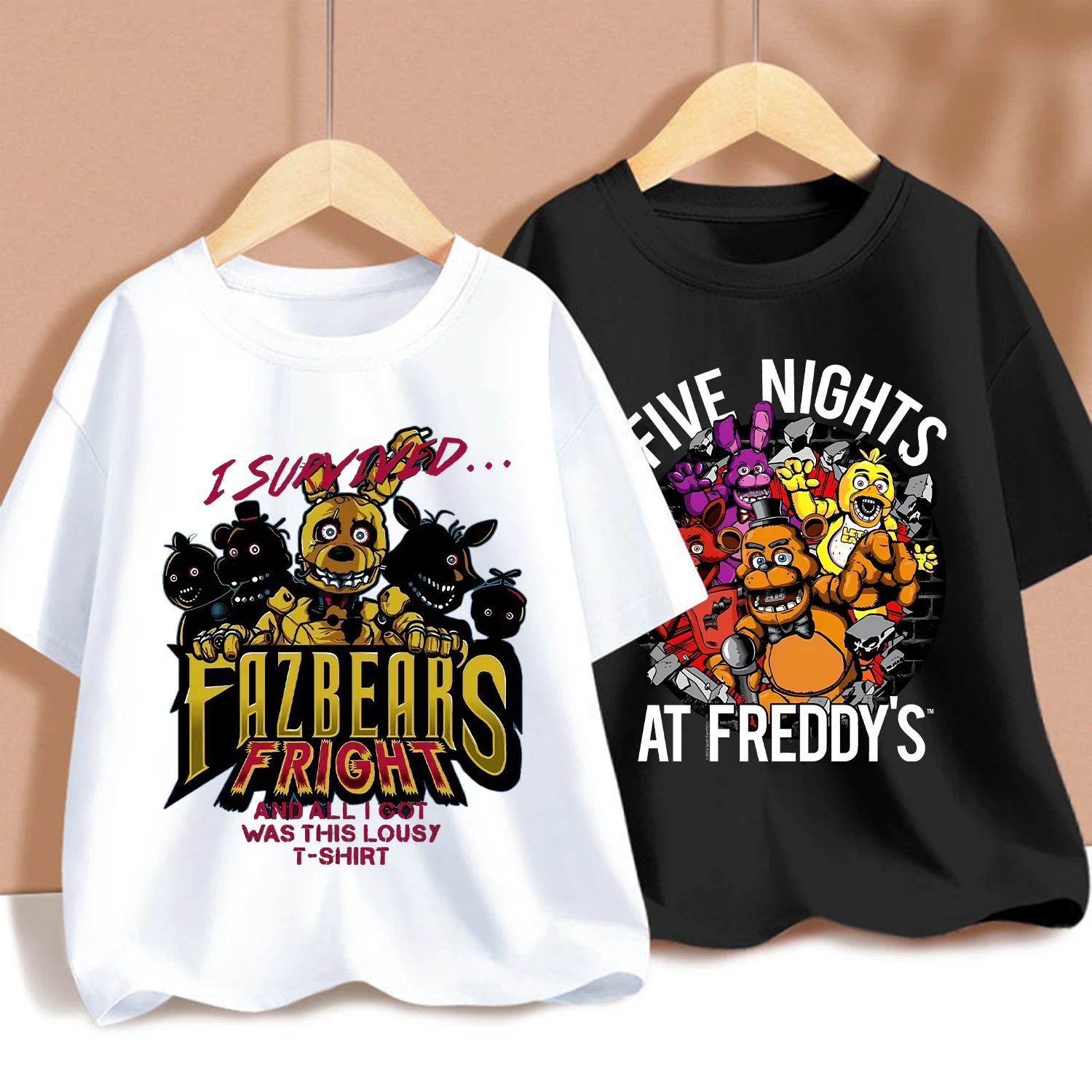Neue Five Nights At Freddys Kinder T-Shirts FNAF Cartoon Grafik T-Shirt Kinder Casual Sport Tops Kurzarm Kinderkleidung Image