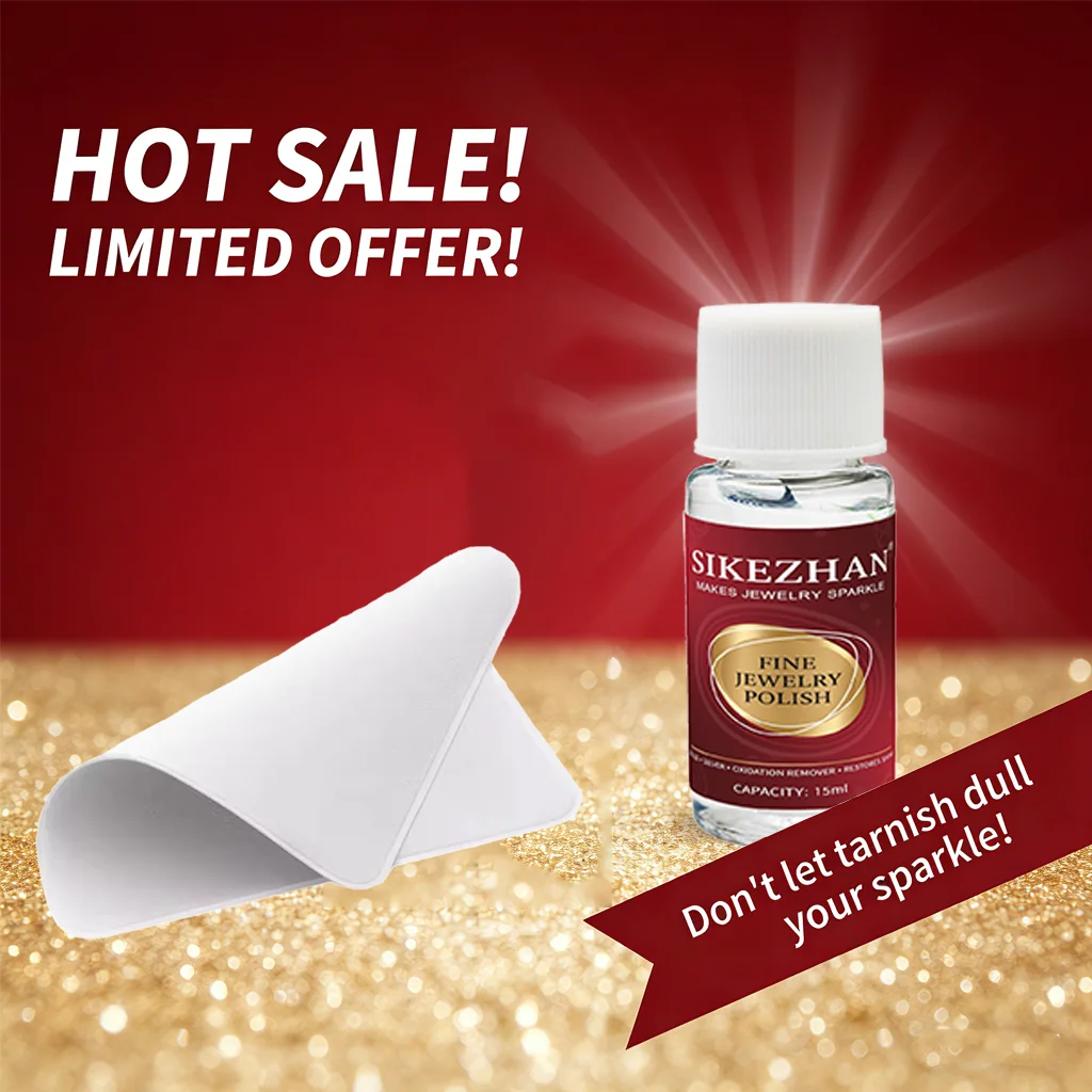 SIKEZHAN Schmuckreiniger-Lösung für Sterlingsilber, reines Gold und Platin – Reinigungsset zum schnellen Anlaufen und Oxidation Image