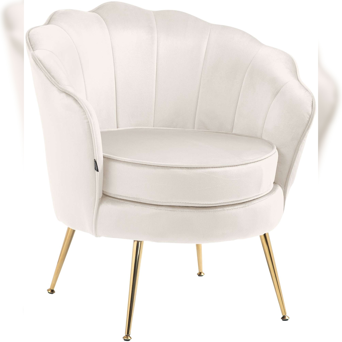 Proregal CHEFGASTRO Esszimmerstuhl AUSTIN Samt HxBxT 76x74x60cm Samt Creme Küchenstuhl Image