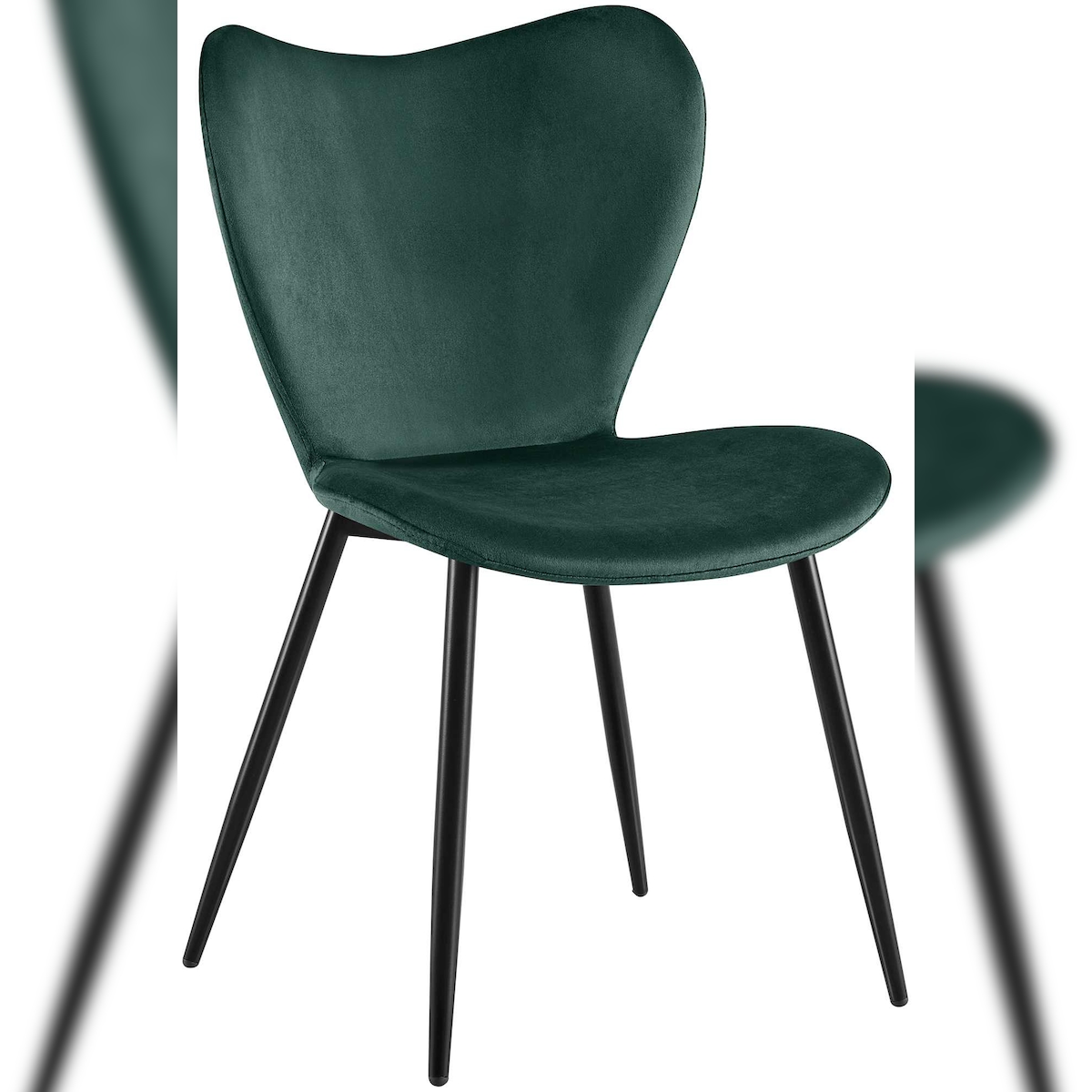 Proregal CHEFGASTRO Esszimmerstuhl ZAPOPAN Samt HxBxT 80x50x58cm Grün Küchenstuhl Image