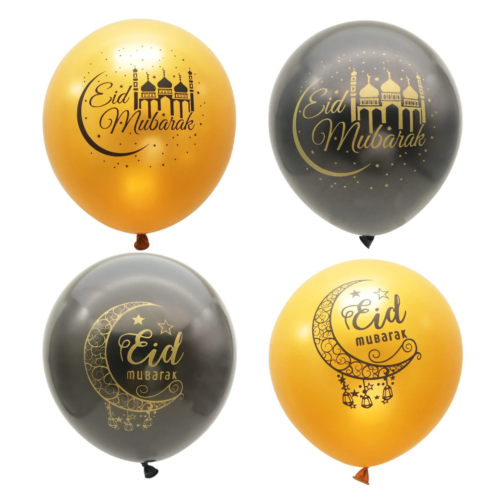 1 Beutel 12 Zoll Eid Mubarak Mond Schloss Latex Ramadan Mubarak Ballon Muslimisches Islamisches Festival Eid al-Fitr Party Dekoration Image