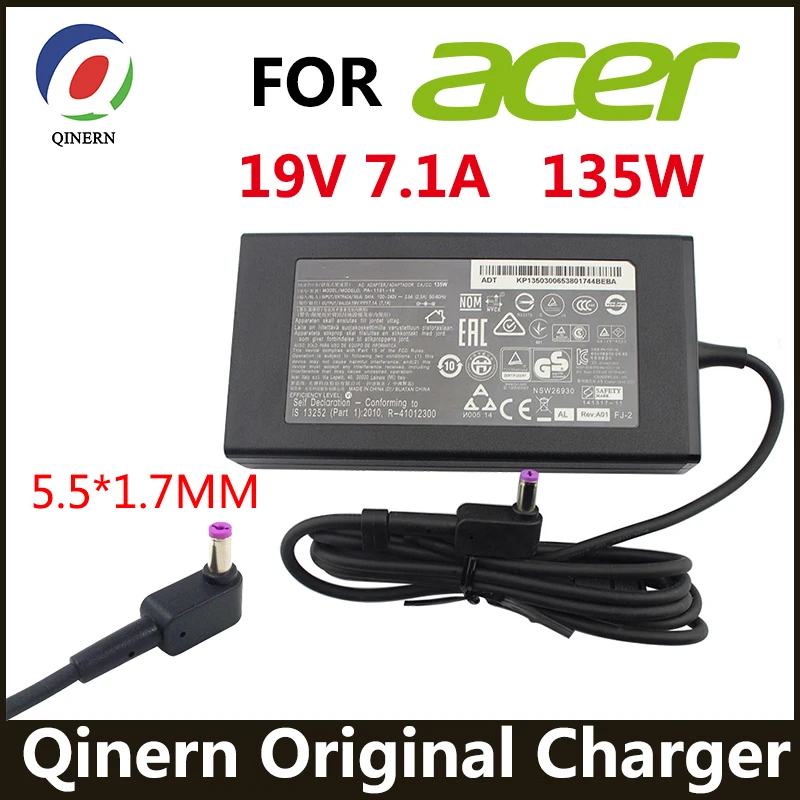 19 V 7,1 A 135 W 5,5*1,7 MM Laptop AC Adapter Ladegerät Für ACER Aspire V17 Nitro 5 np515-52 pa-1131-16 ADP-135KB VX5 VN7-792G-59CL Image