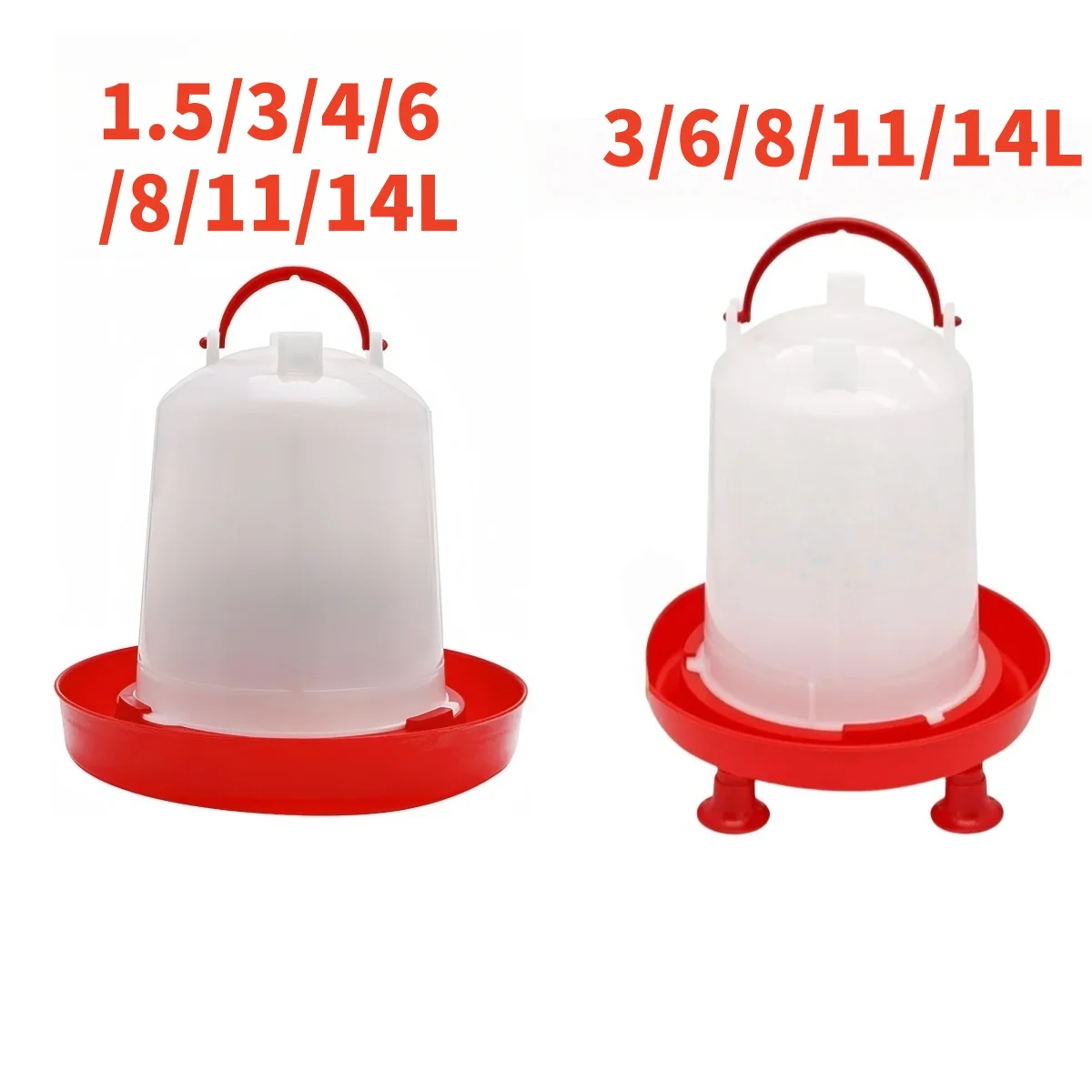 Automatische Huhn Wasser Eimer Kapazität Kunststoff Geflügel Hahn Huhn Fütterung Gerät Bauernhof Tier Bewässerung Liefert 1 Stück Image