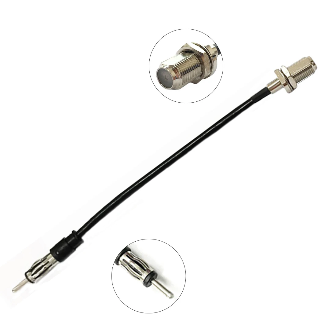 DAB Autoradio-Stereo-Antennenadapter DIN-Buchse auf F-Buchse TV-Antennenverlängerungskabel Draht 10 cm Image