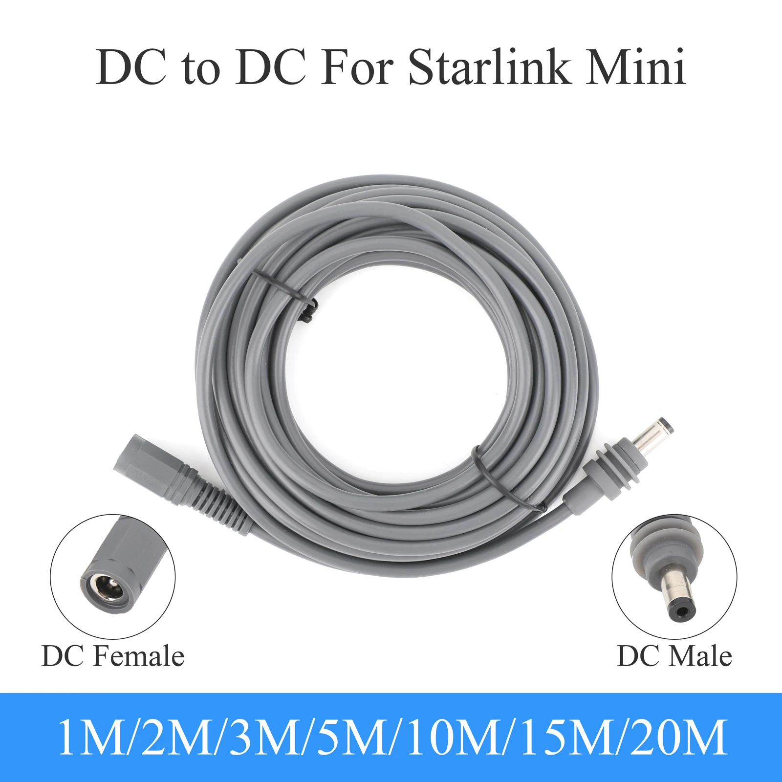 Für Starlink Mini DC-Stecker auf DC-Buchse Stromverlängerungskabel 2M/3M/5M Plug and Play Geeignet für Starlink MINI-Leitung Image