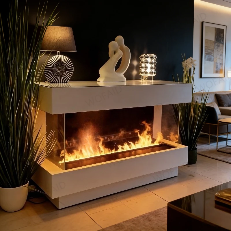 Garantie 5 Jahre 3D-Nebel-Wasserdampfkamin Zeitgenössischer elektrischer Kamin Rauchfreier Kamin mit Überhitzungsschutz