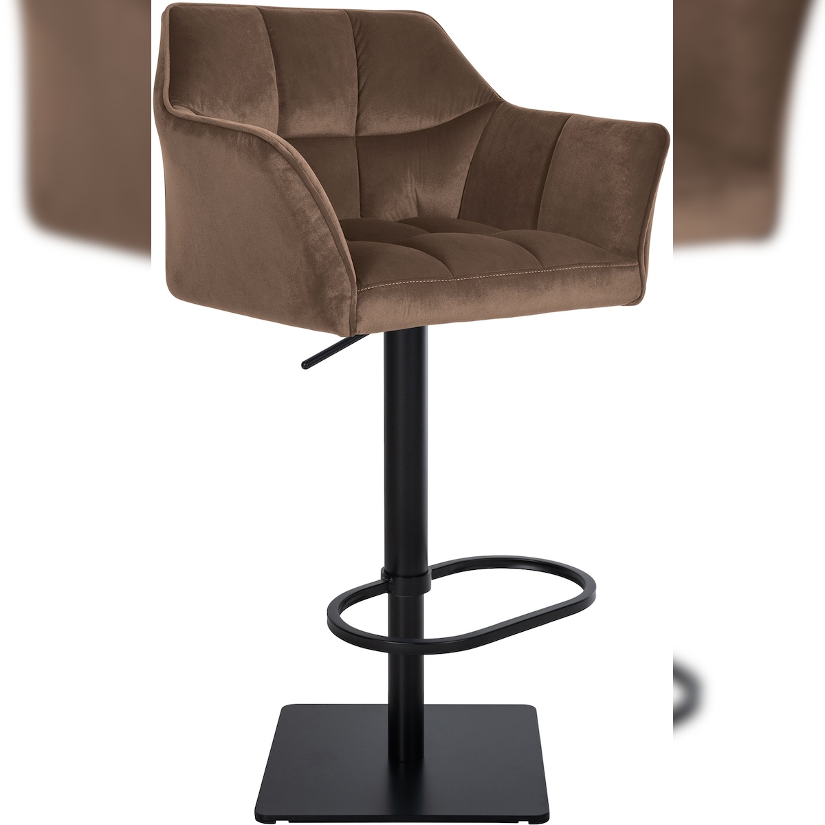 CLP Barhocker Damaso Samtbezug braun/schwarz Image