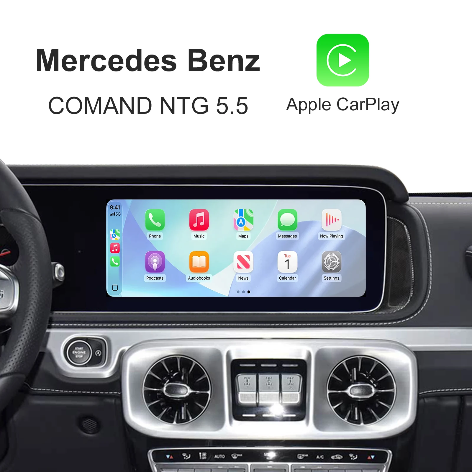 Drahtlose CarPlay Android Auto Retrofit Kit Decoder Box CarPlay Schnittstelle für Mercedes Benz NTG 5,5 COMAND System 2017-2019 Image