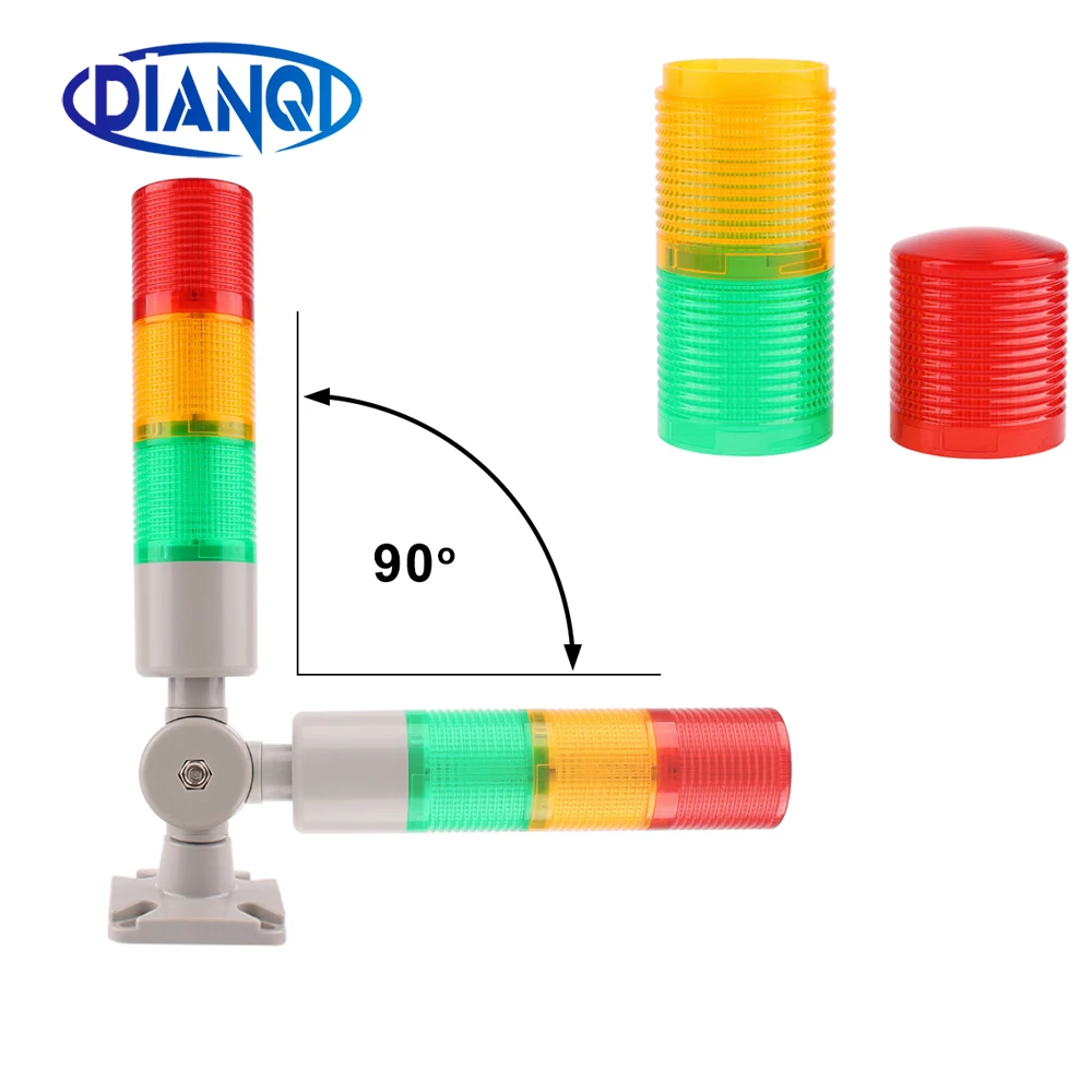 Mehrschichtiges industrielles Stapellicht, 3-lagig, LED-Signalturm, Alarm, Maschinen, Vorsicht, Sicherheitslicht mit Drehsockel Image