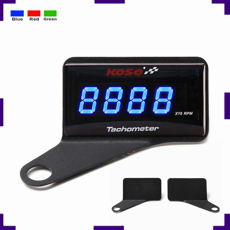 Koso digitaler Tachometer und Drehzahlmesser für Motorräder, 0–2000 U/min, digitales Display mit blauer LED Image