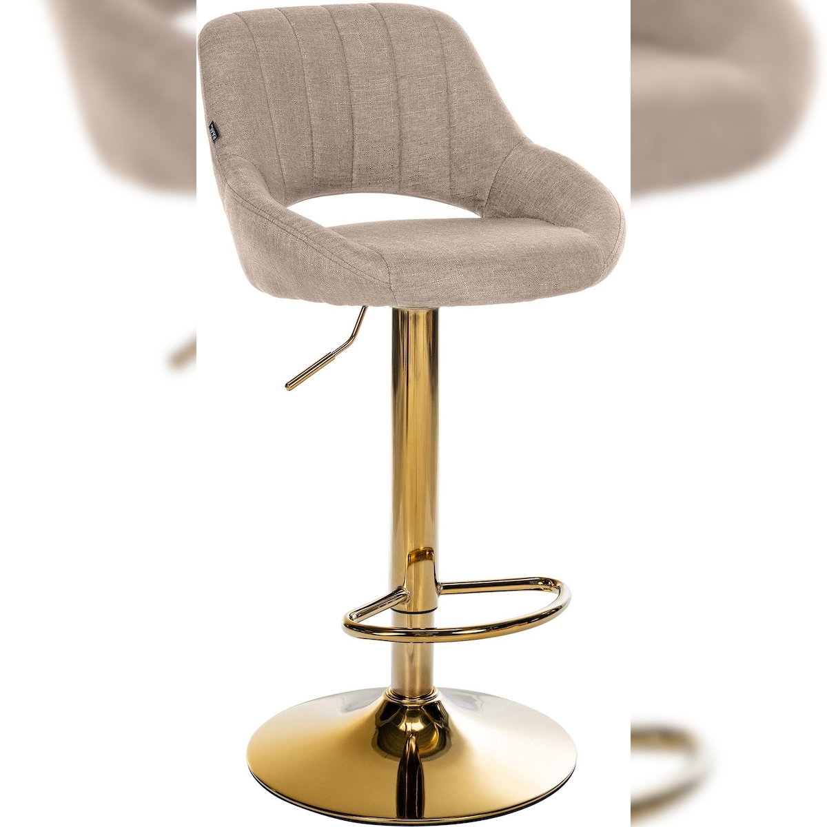 CLP Barhocker Milet Stoff taupe/gold Image