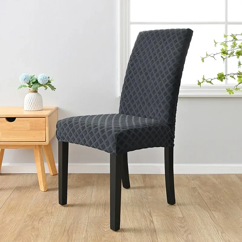 1PC Elastische Esszimmer Stuhl Abdeckung Stretch Dicke Jacquard Küche Stuhl Abdeckung Schonbezug für Esszimmer Hotel Hochzeit Bankett Image