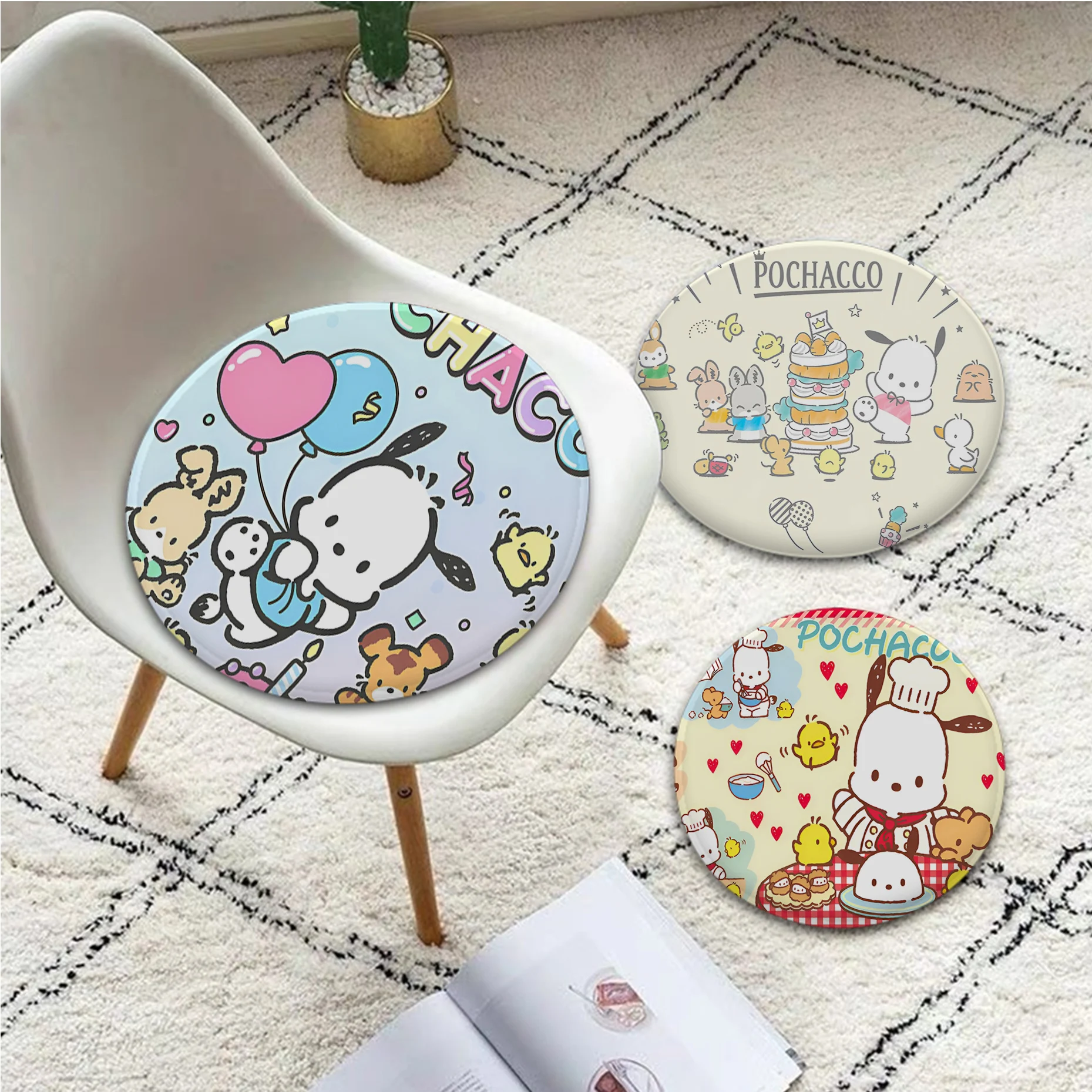 Niedliche Pochacco Krawatte Seil Stuhl matte Soft Pad Sitzkissen für Esszimmer Terrasse Home Office Indoor Outdoor Garten Sitz matte