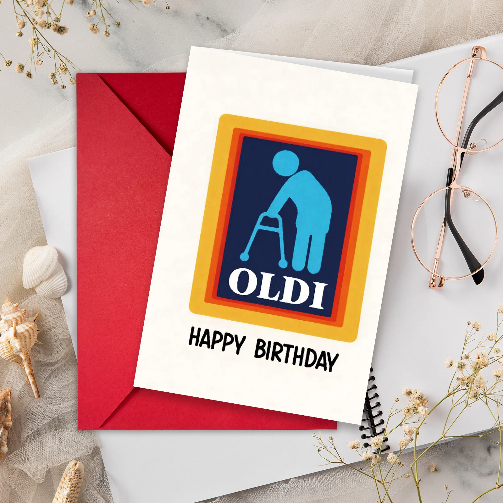 Geburtstagskarten-Set mit Umschlag Kreative Spaßige Happy-Birthday Faltbare Karte Image