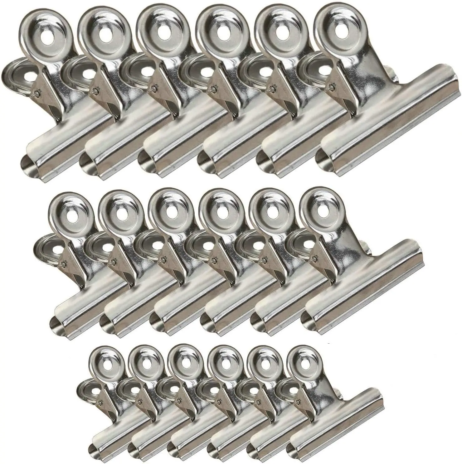 18er-Pack Chip-Beutel-Clips aus Edelstahl, robuste Lebensmittelbeutel-Klemmklammern für Küche, Büro, Schule, 3 Größen (3 Zoll, 2,5 Zoll, 2 Zoll)