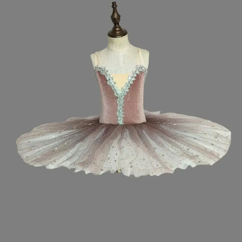 Brown Ballet Dress Girls Children Swan Tutu Lake Competition Ballet Skirts Professional Ballet Tutus Disguise Ballerina Girl Image