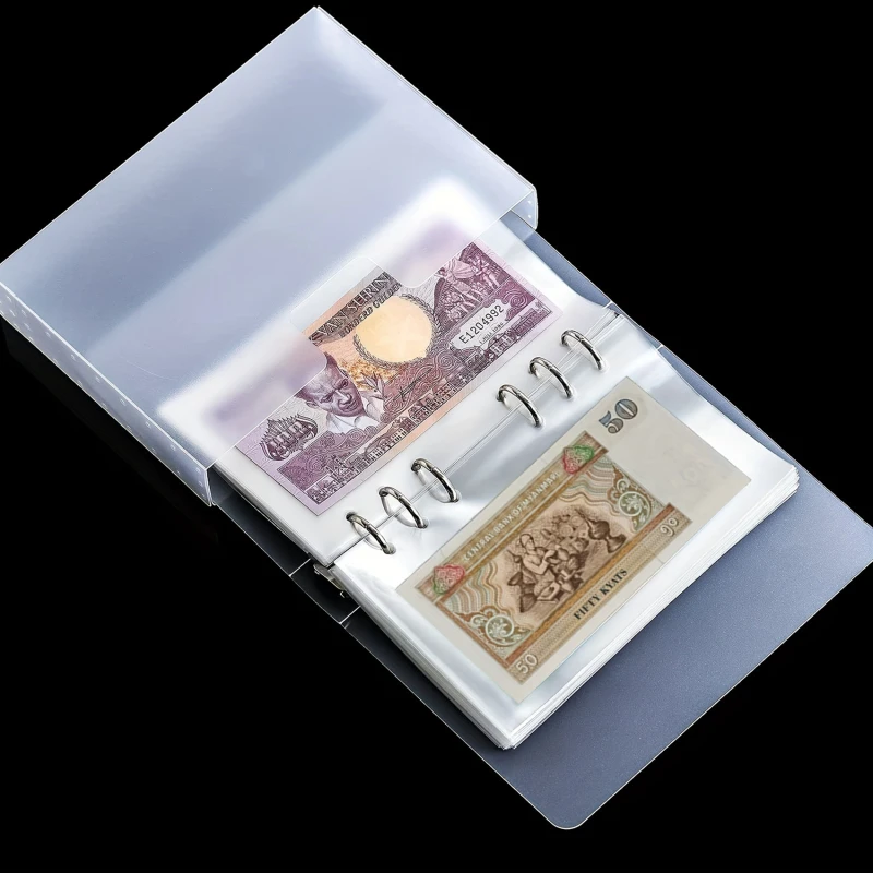 100 Stück tragbare Aufbewahrungstaschen für Münzsammlungen ​ Leeres Schutzbuch für Gedenkbanknoten Image