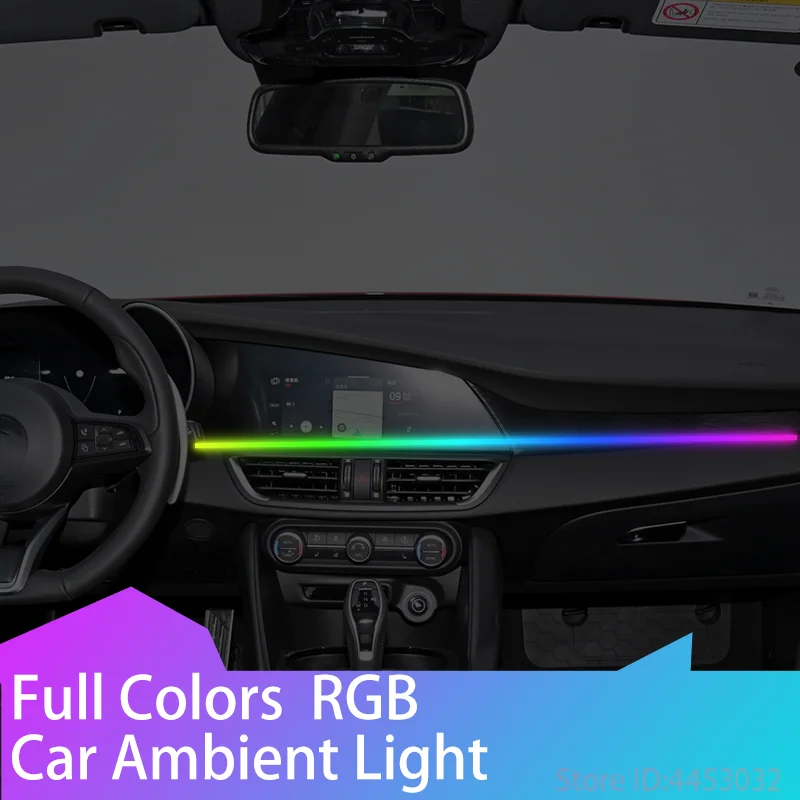 Für alfa romeo 110 giulia auto led umgebungs licht 64 farbe cm voll farben rgb auto fernbedienung atmosphären lampe Image