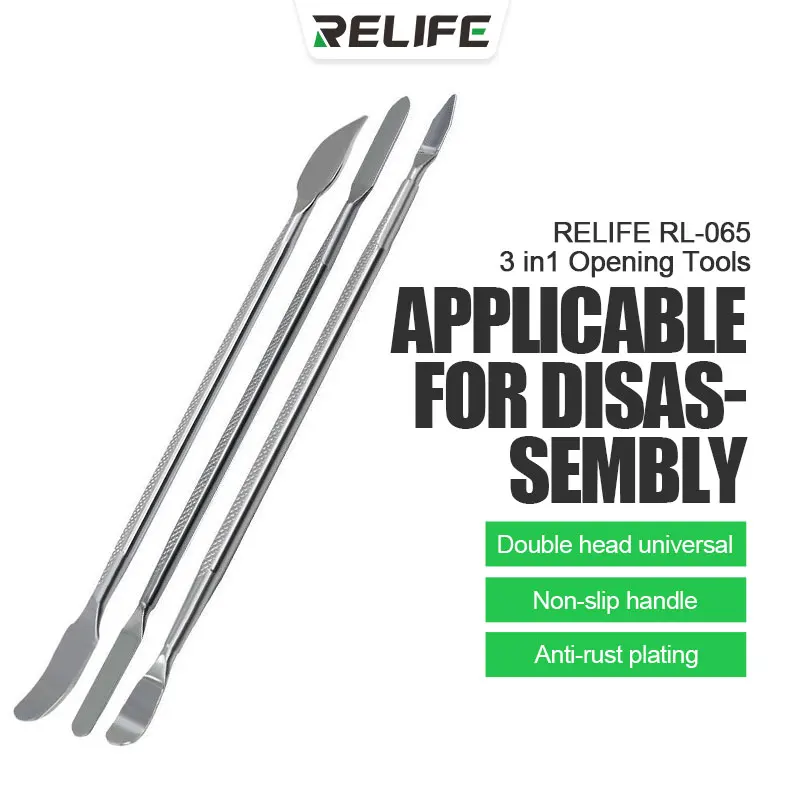 RELIFE RL-065 3-in-1-Metallöffnungswerkzeug für Handy, Tablet, Notebook, universelles Doppelkopf- und Rostschutz-Demontagewerkzeug Image