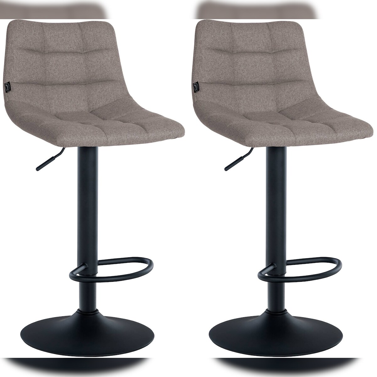 CLP 2er Set Barhocker Jerry Stoff grau/schwarz Image